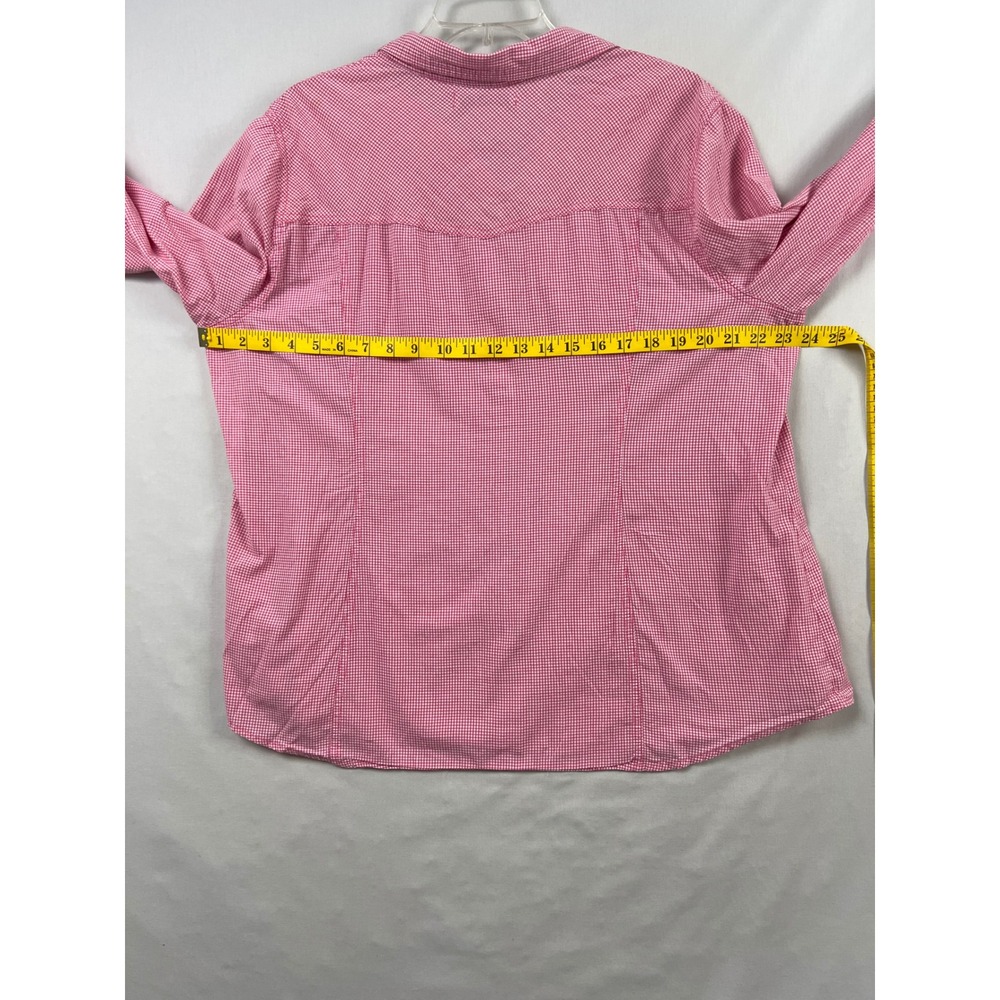 Old Navy Button Down Shirt Womens XXL Pink Gingham Western Pearl Snap Cotton - Picture 6 of 8